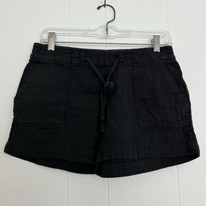 Old Navy Women's Black Pull On Drawstring Safari Shorts Soft 100% Cotton S